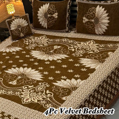 Jacquard Velvet 4-Piece Fancy Bedsheet Set 35