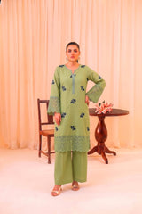2 PIECE PREMIUM PURE LAWN EMBROIDERED UNSTITCHED SUIT 603
