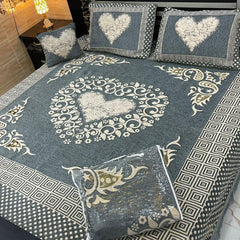 Jacquard Velvet 4-Piece Fancy Bedsheet Set 03