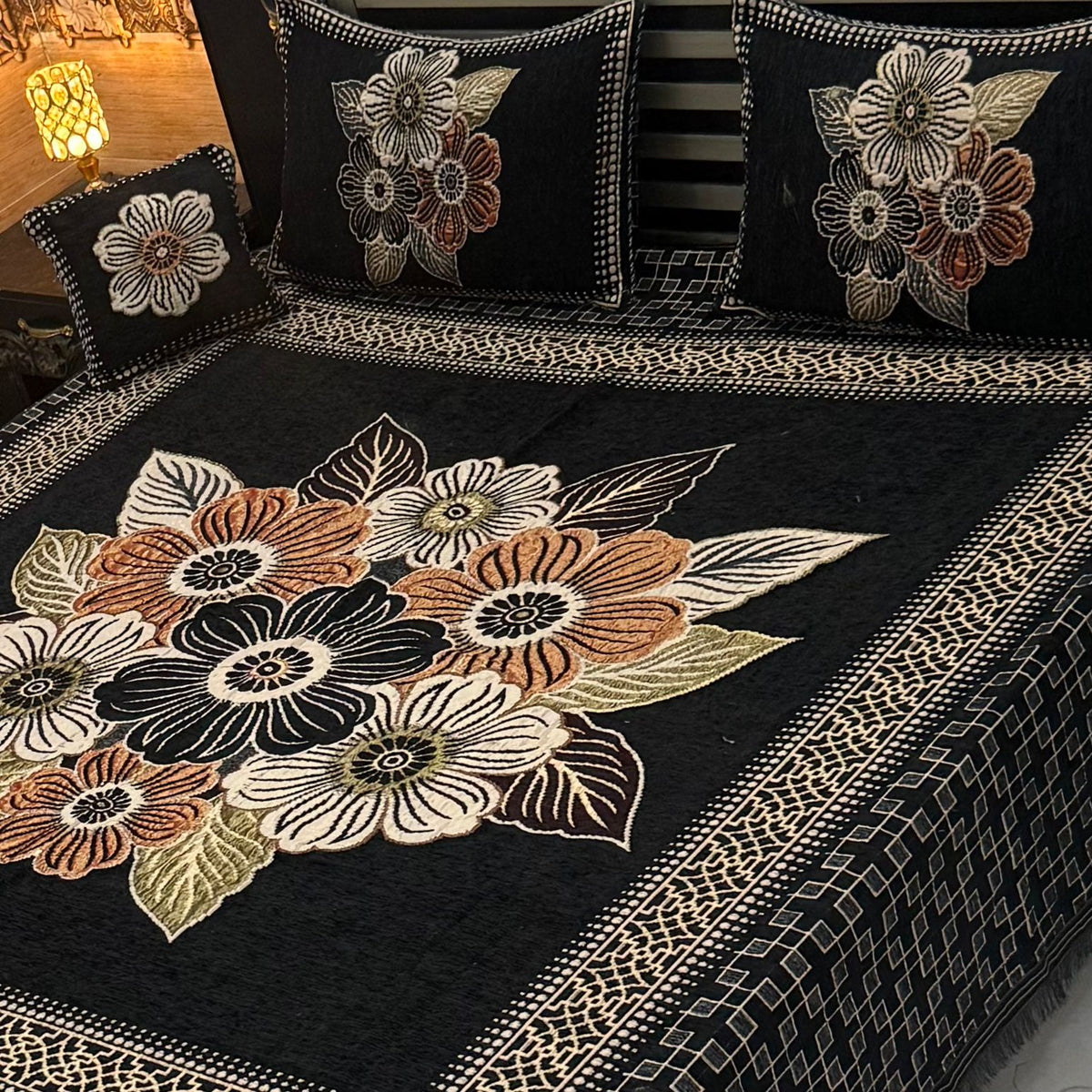Jacquard Velvet 4-Piece Fancy Bedsheet Set 42