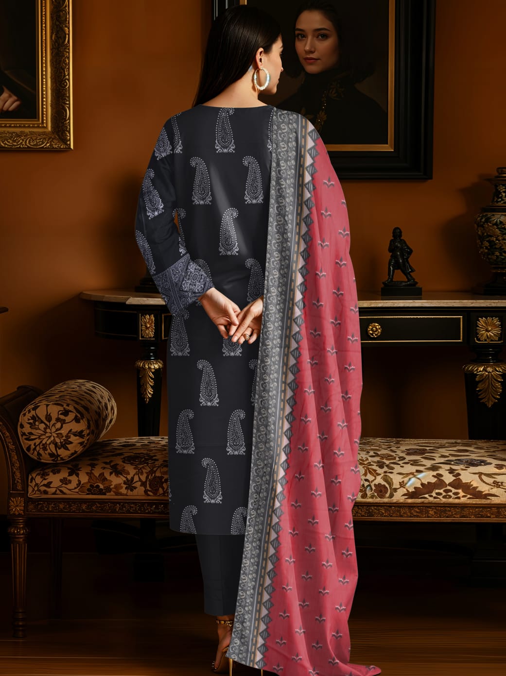 3 Pcs Lawn Unstitched Suit 546