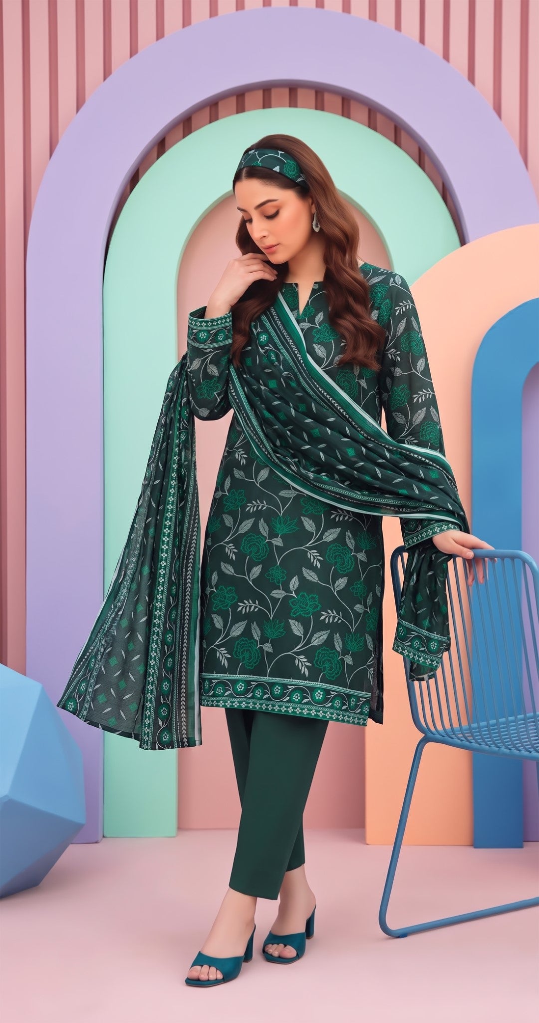 3 Pcs Lawn Unstitched Suit 704
