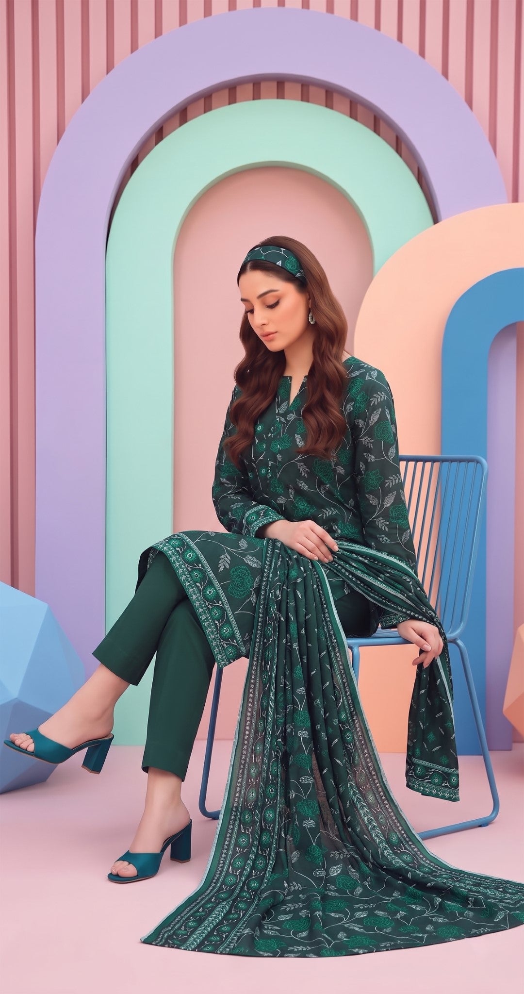 3 Pcs Lawn Unstitched Suit 704