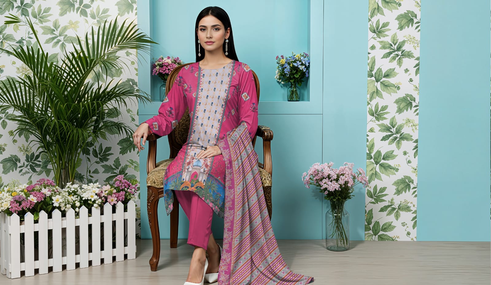 3 Pcs Lawn Unstitched Suit 554