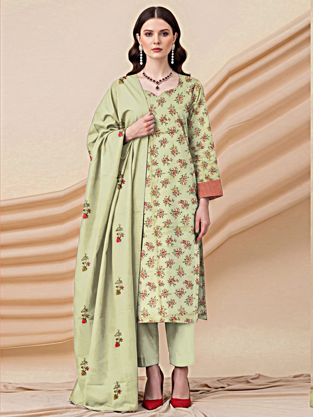 3 Pcs Lawn Unstitched Suit 561