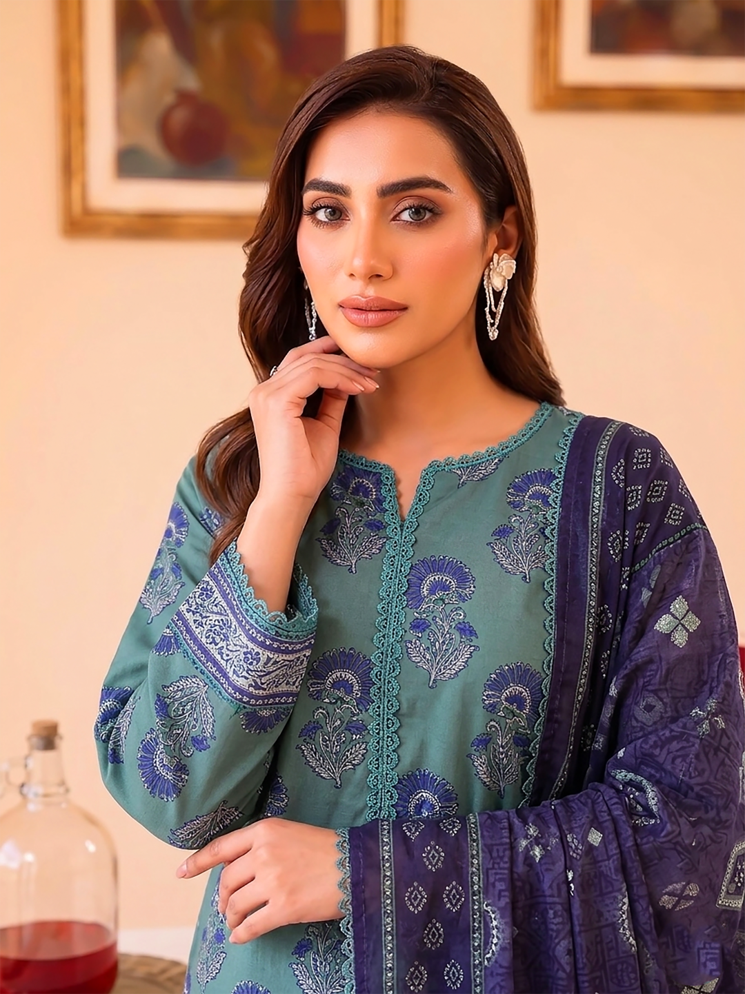 3 Pcs Lawn Unstitched Suit 566