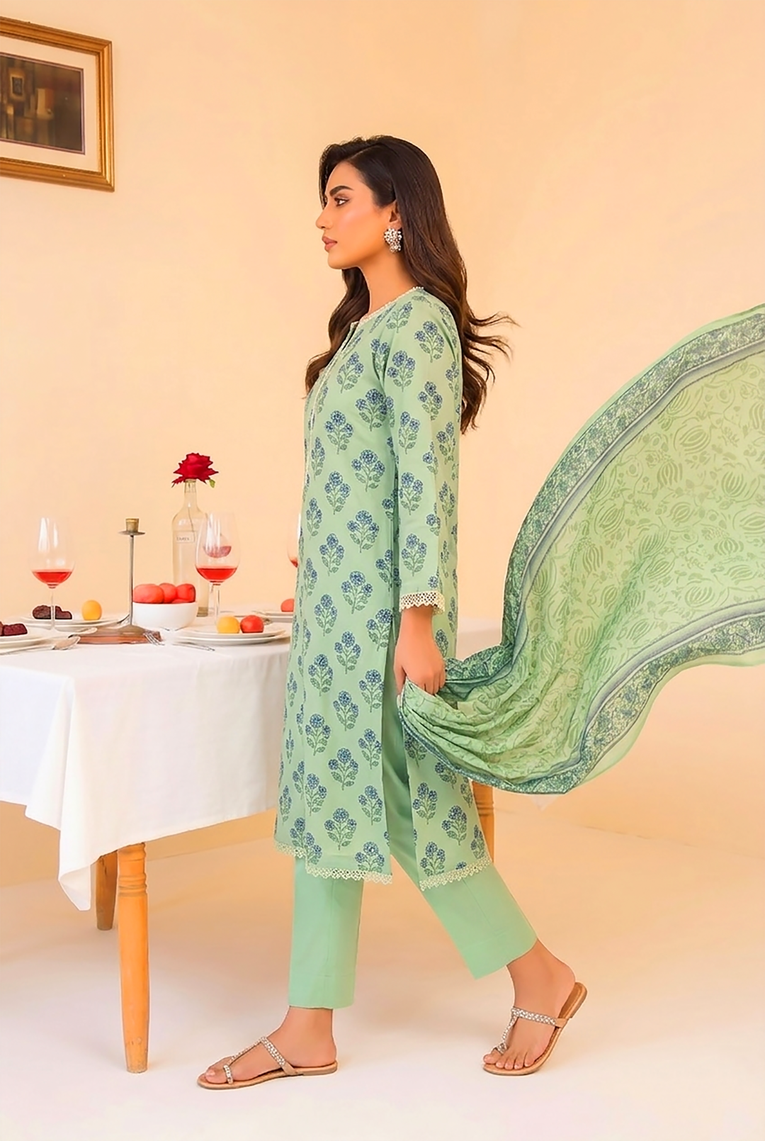 3 Pcs Lawn Unstitched Suit 567