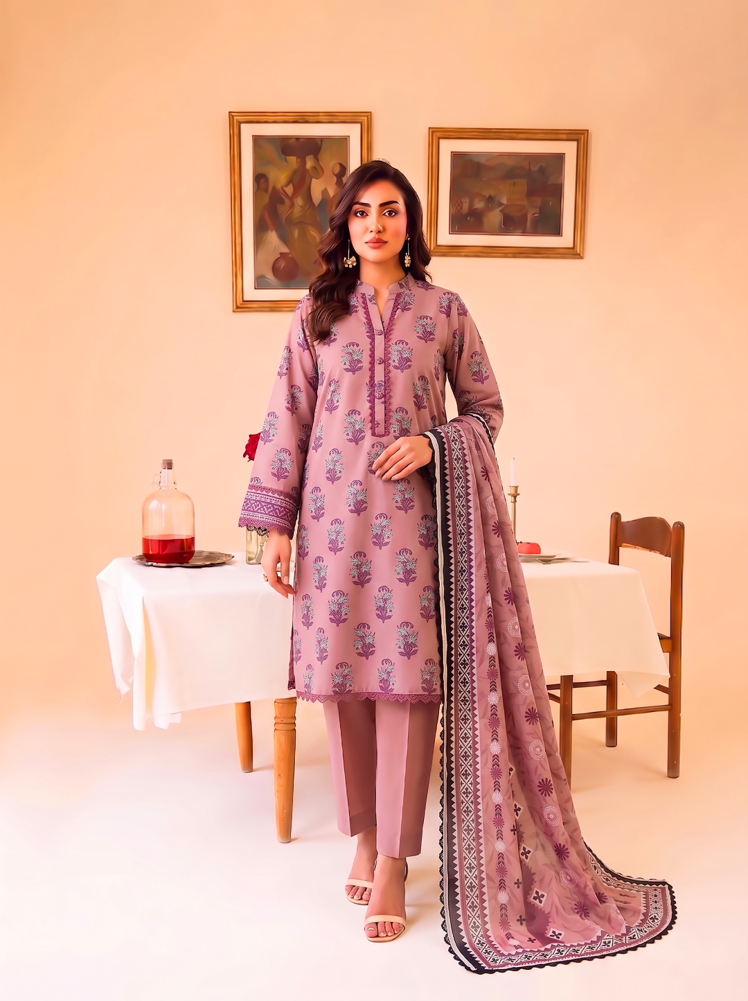 3 Pcs Lawn Unstitched Suit 568
