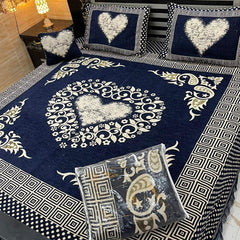 Jacquard Velvet 4-Piece Fancy Bedsheet Set 06