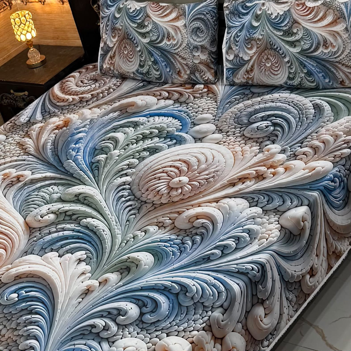 9D Digital Printed King Size Bedsheet 06