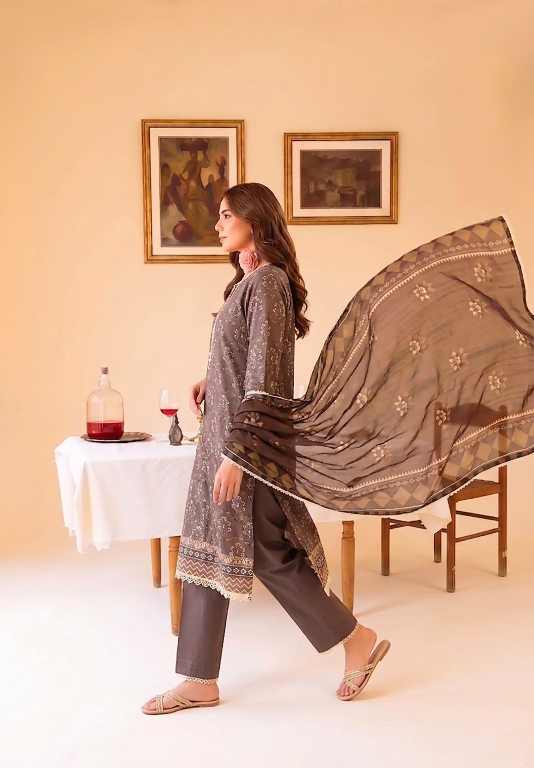 3 Pcs Lawn Unstitched Suit 571