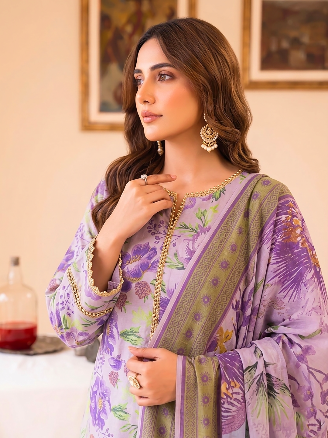 3 Pcs Lawn Unstitched Suit 572