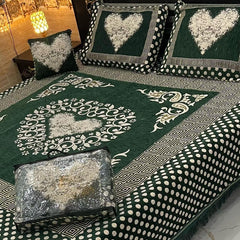 Jacquard Velvet 4-Piece Fancy Bedsheet Set 07