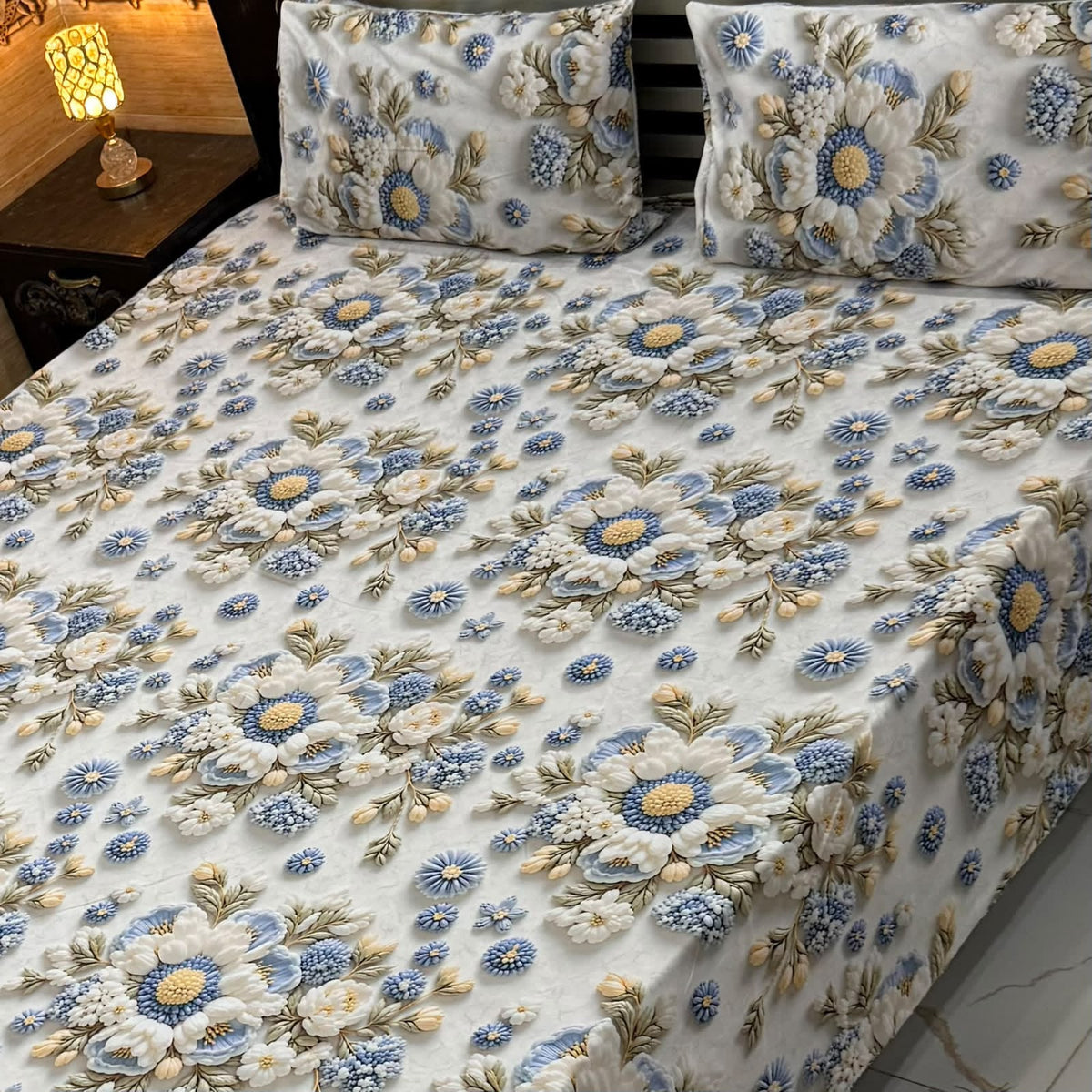 9D Digital Printed King Size Bedsheet 07