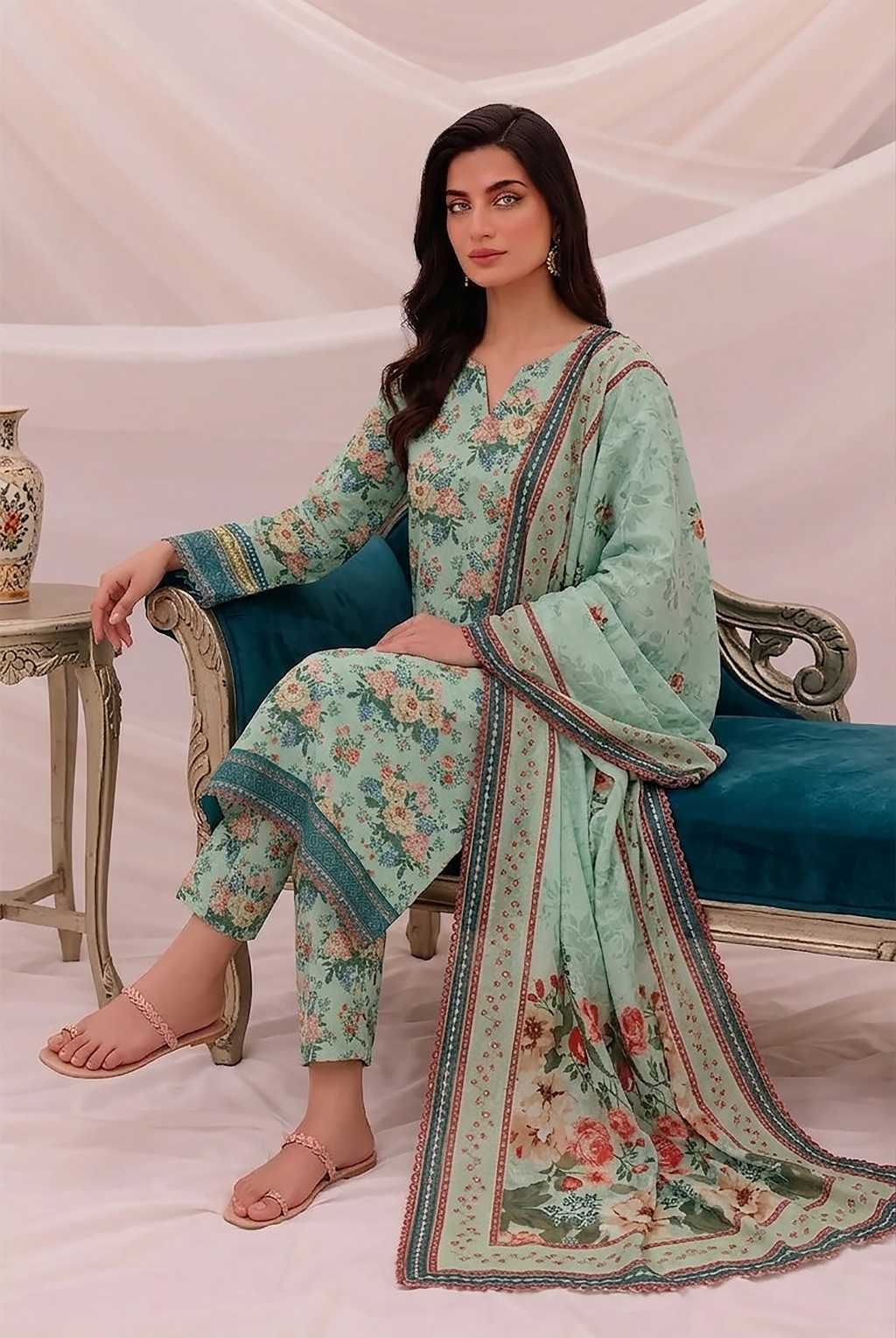 3 Pcs Lawn Unstitched Suit 507