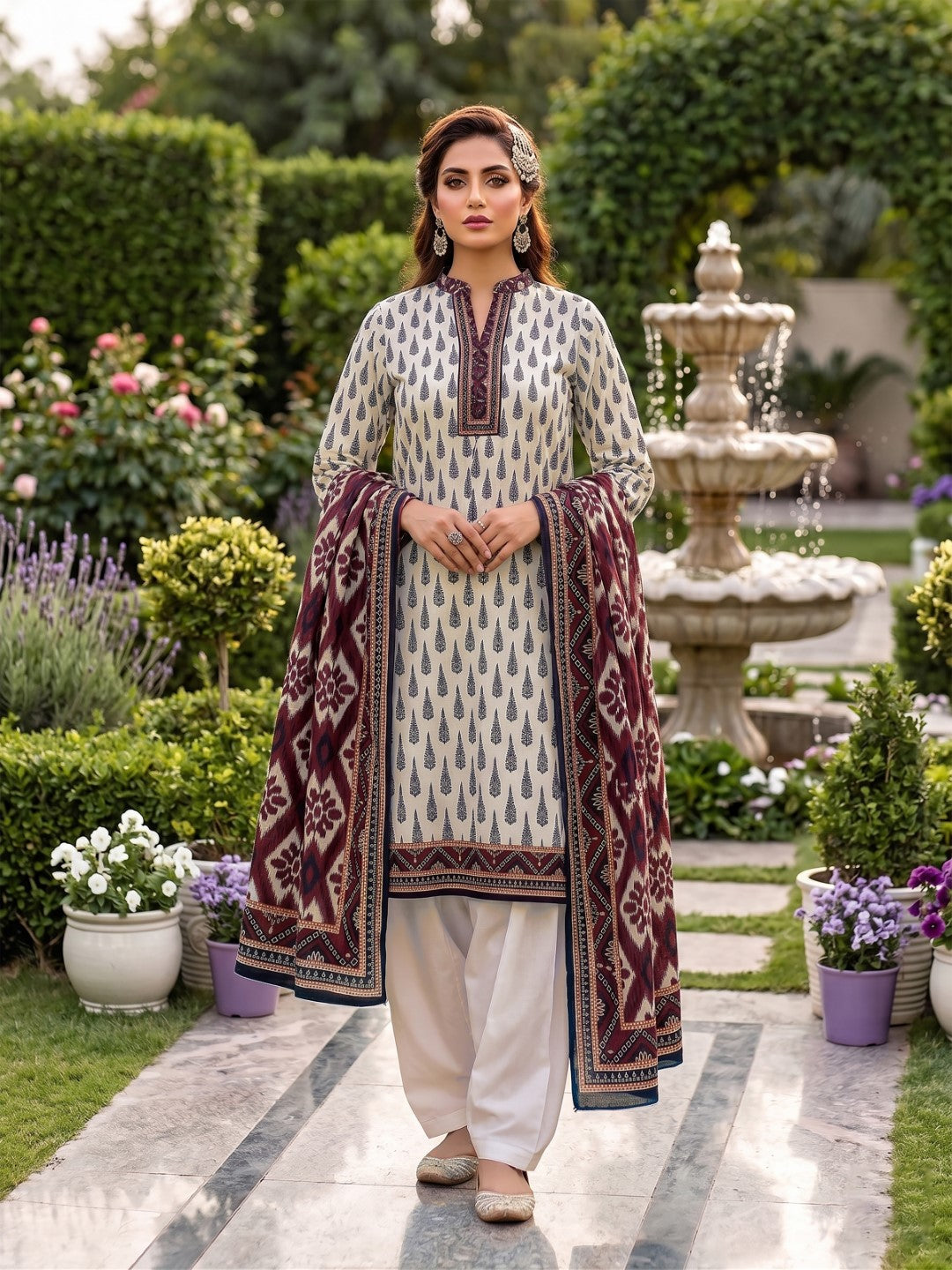3 Pcs Lawn Unstitched Suit 580