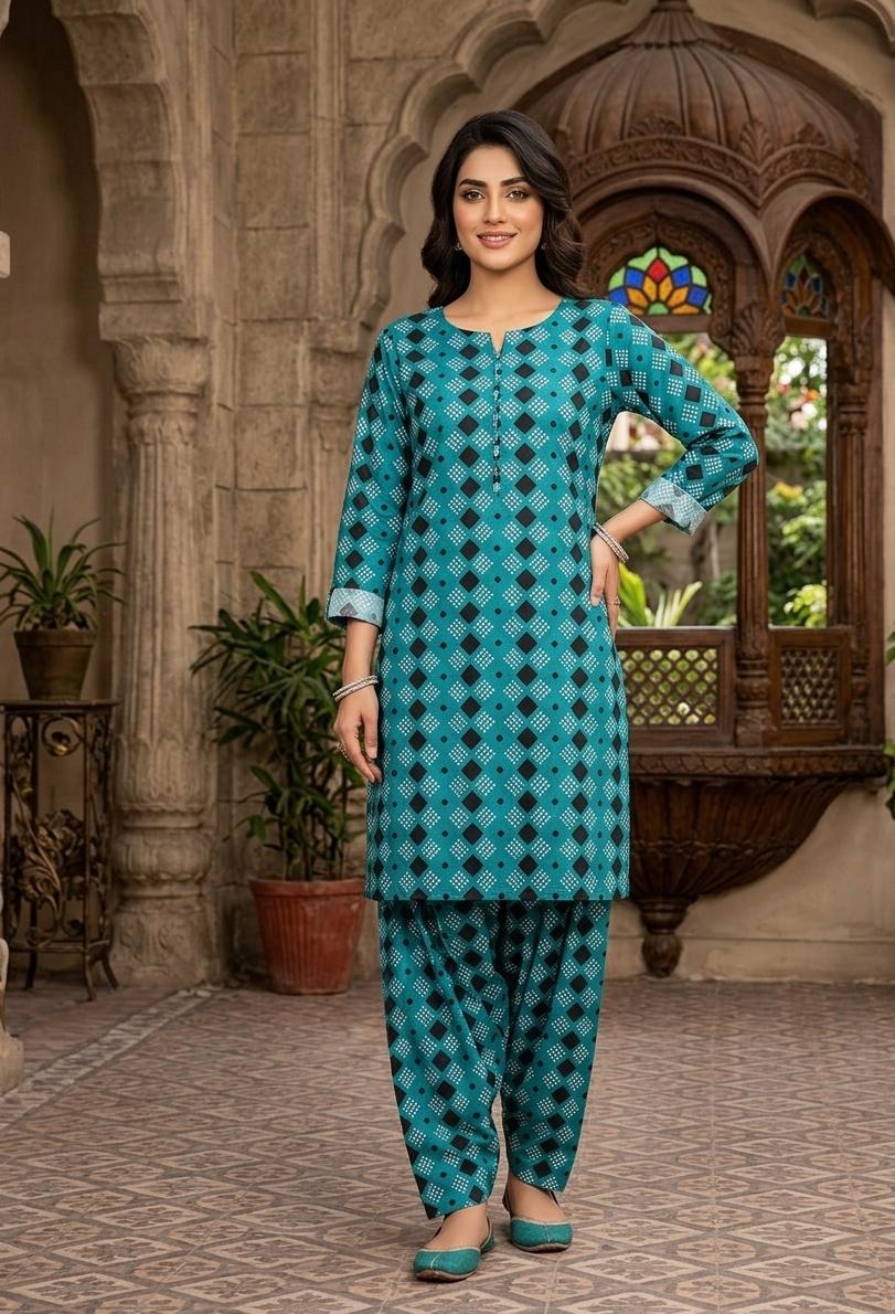 2 Pcs Ladies Suit  Des  180