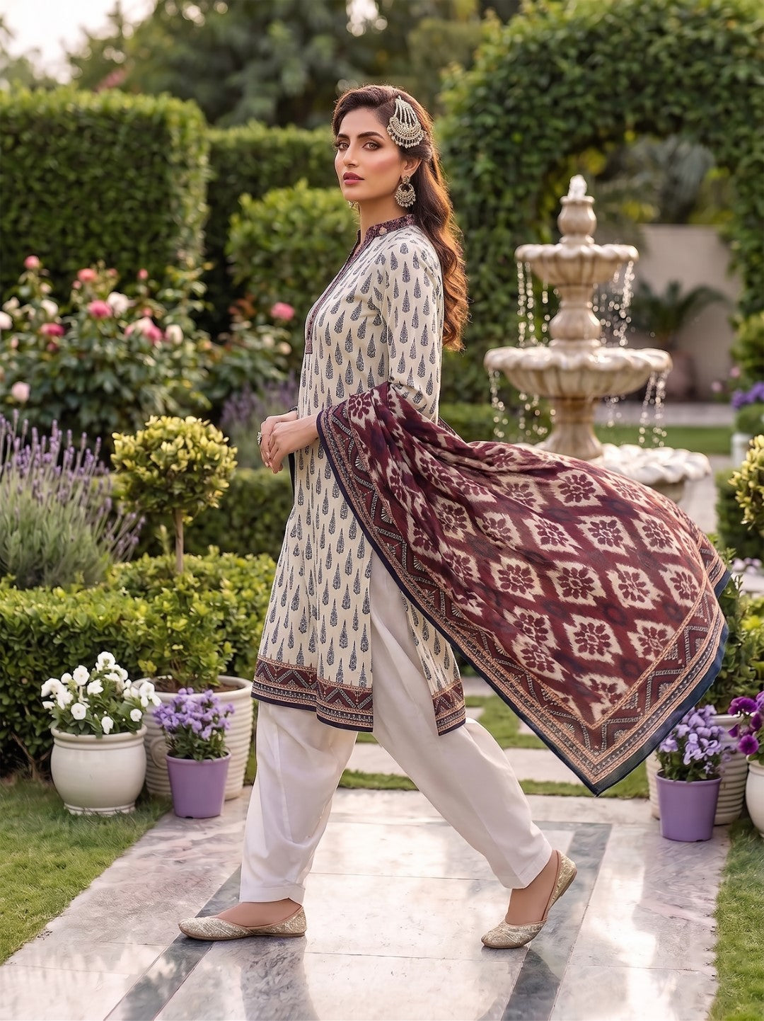 3 Pcs Lawn Unstitched Suit 580
