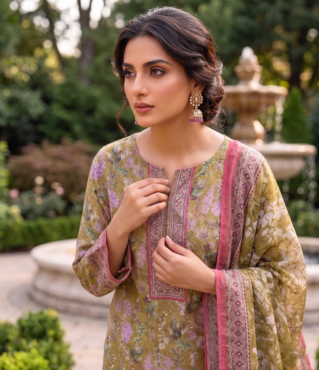 3 Pcs Lawn Unstitched Suit 585