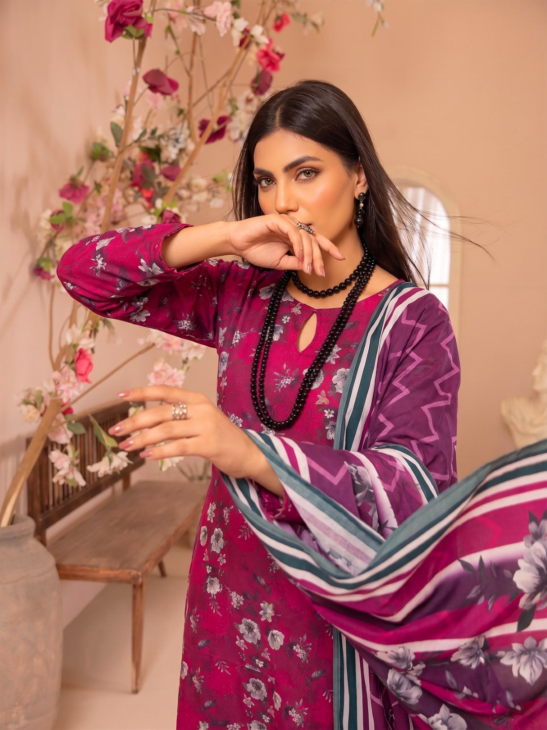 3 Pcs Lawn Unstitched Suit 589