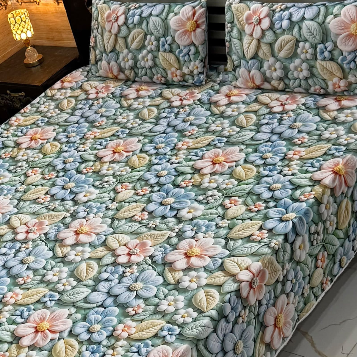 9D Digital Printed King Size Bedsheet 08