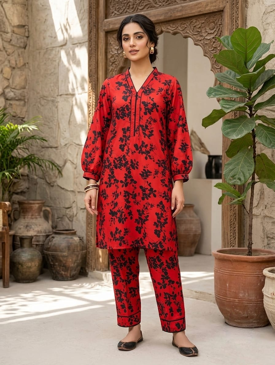 2 Pcs Ladies Suit  Des  108