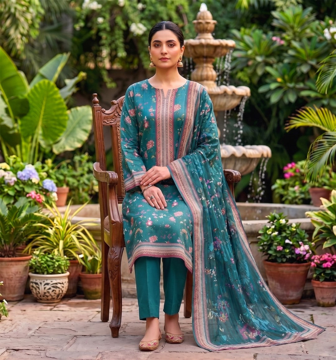 3 Pcs Lawn Unstitched Suit 593