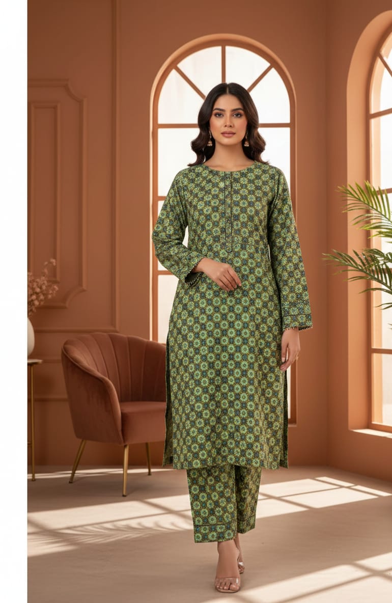 2 Pcs Ladies Suit  Des  198