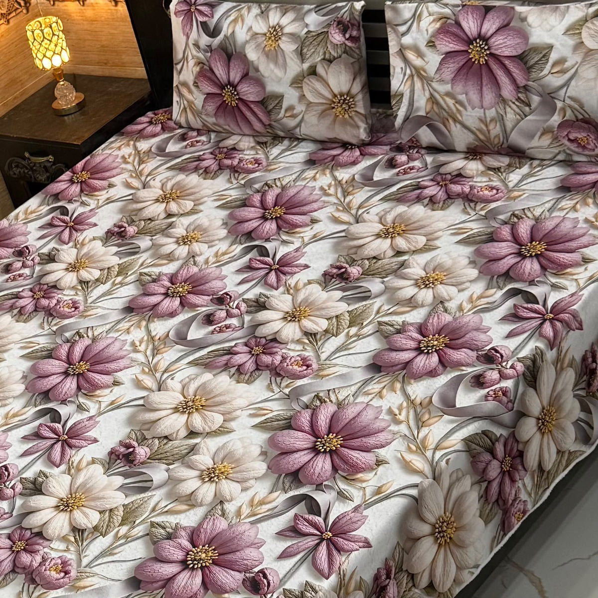 9D Digital Printed King Size Bedsheet 09