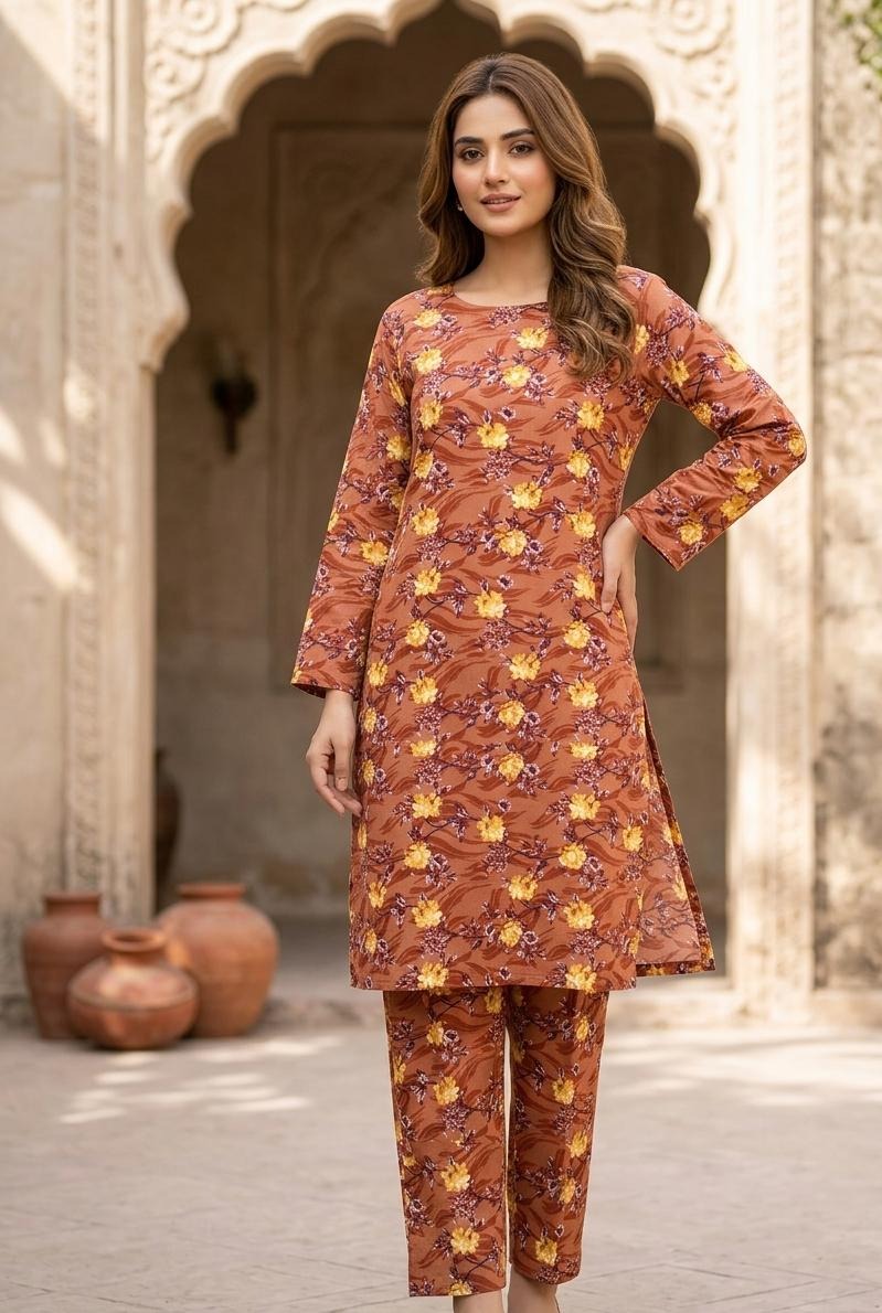 2 Pcs Ladies Suit  Des  109