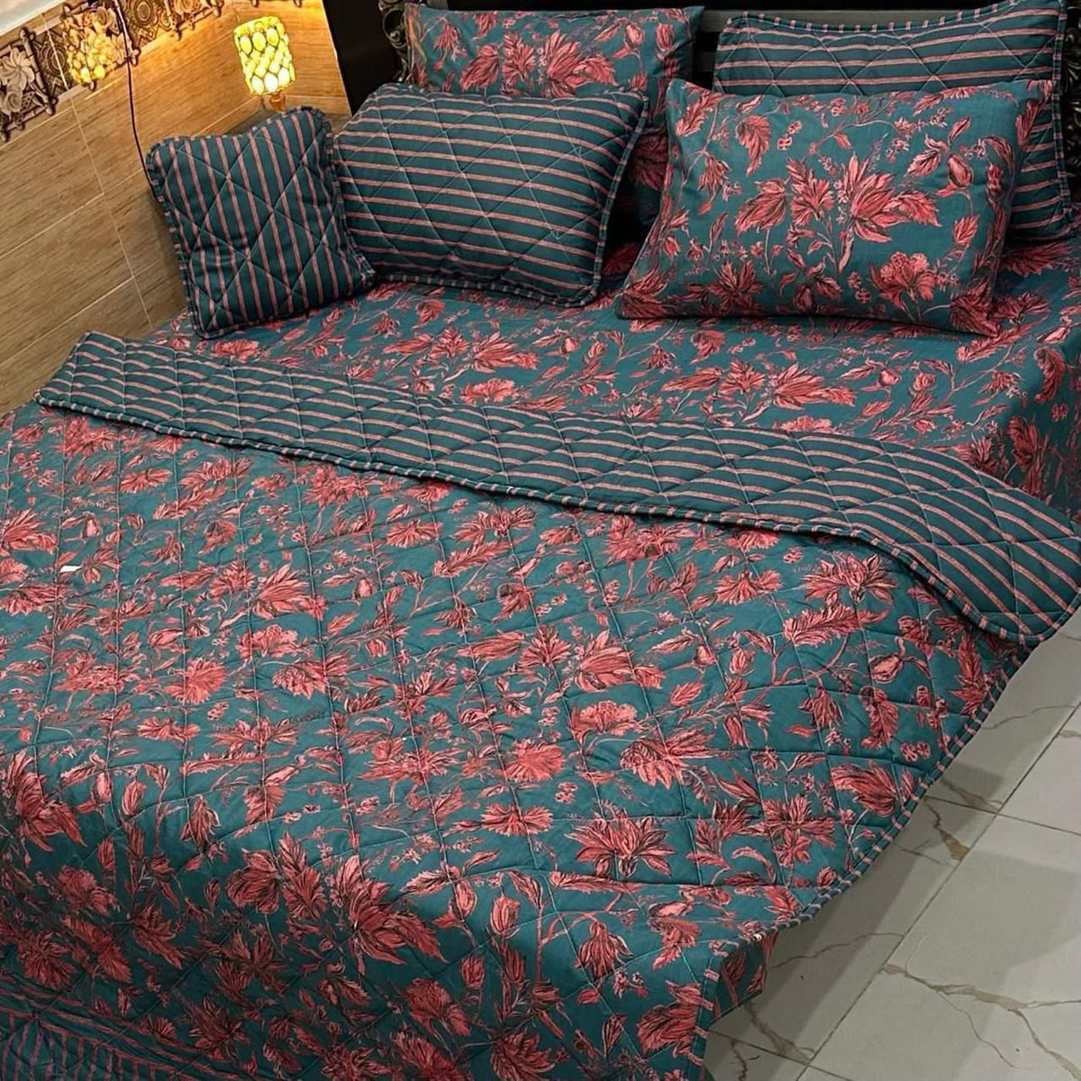 7 Pcs Quilted Comforter Set CC  209